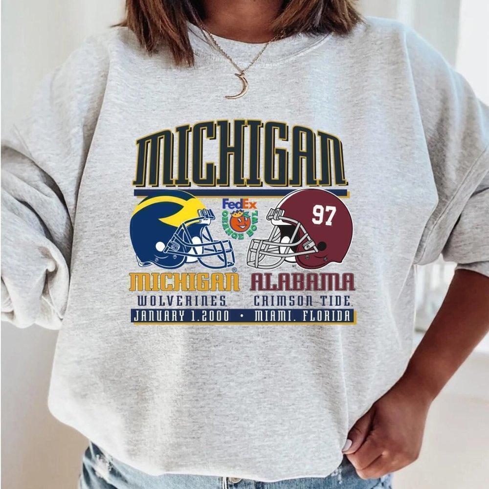 Michigan Vs Alabama Orange Bowl Football Graphic Fan Sweatshirt